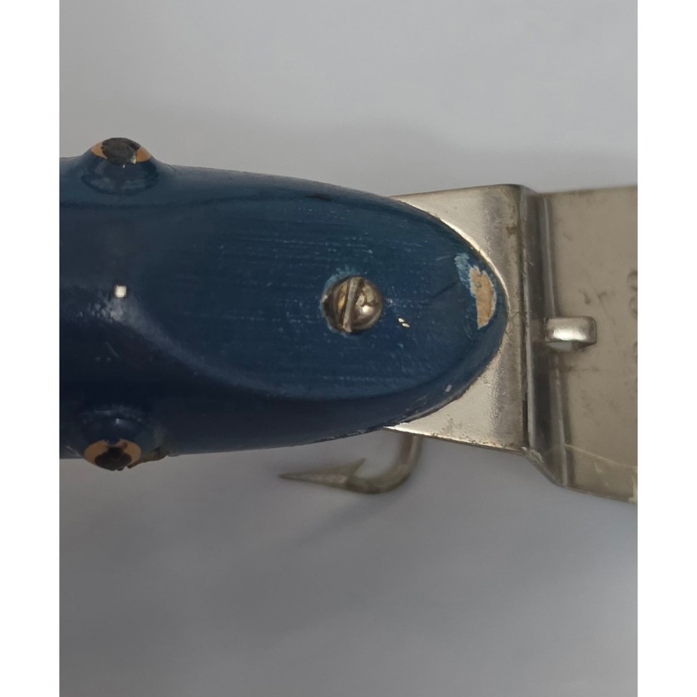 Vintage Wood Creek Chub Pikie Deep Diver Blue Flash Silver Sparkle Top Screw - Picture 5 of 9
